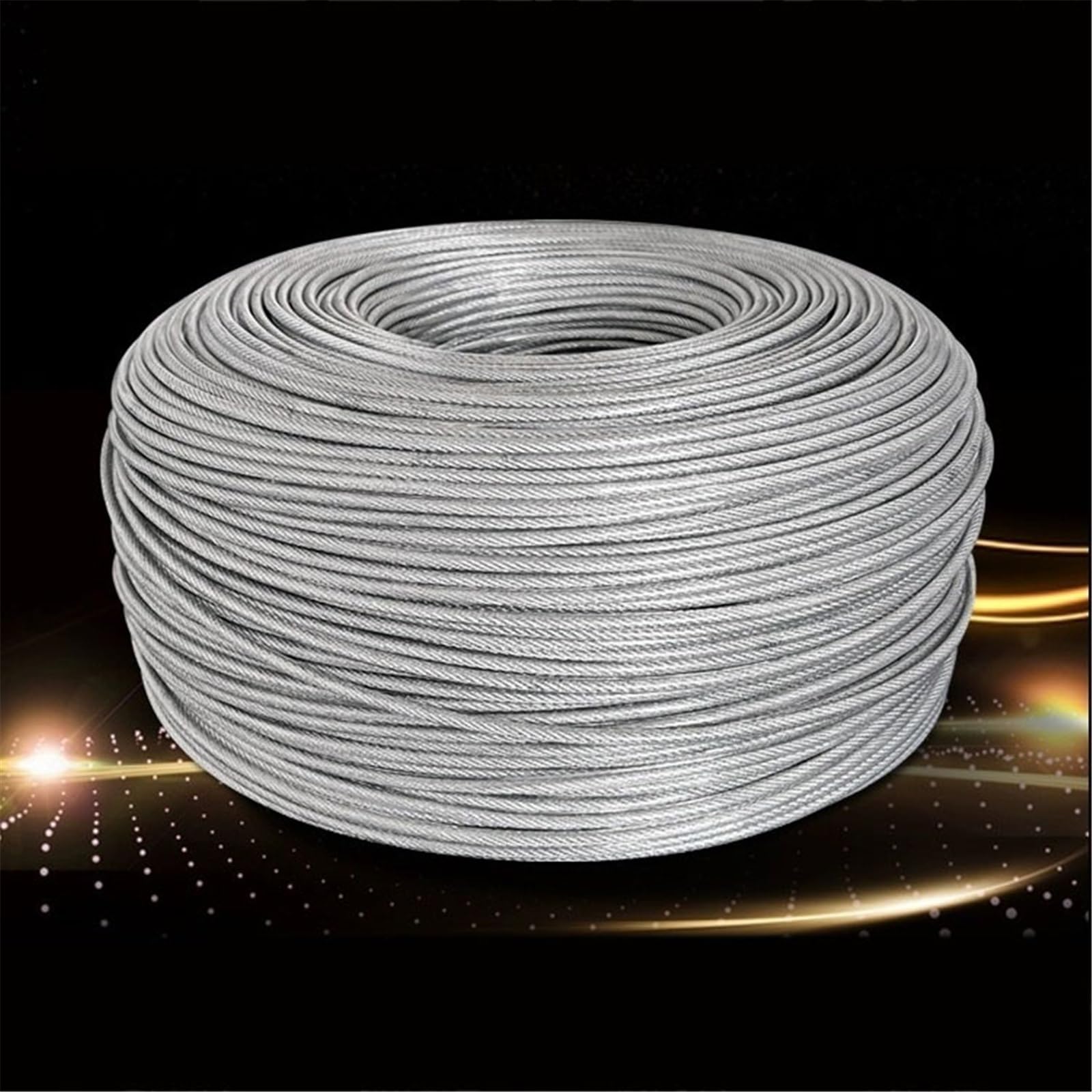 Funi metalliche Cavo metallico zincato da 4 mm rivestito in PVC con chiusure for aste for tende, stendibiancheria e supporto for piante Per uso domestico(M)