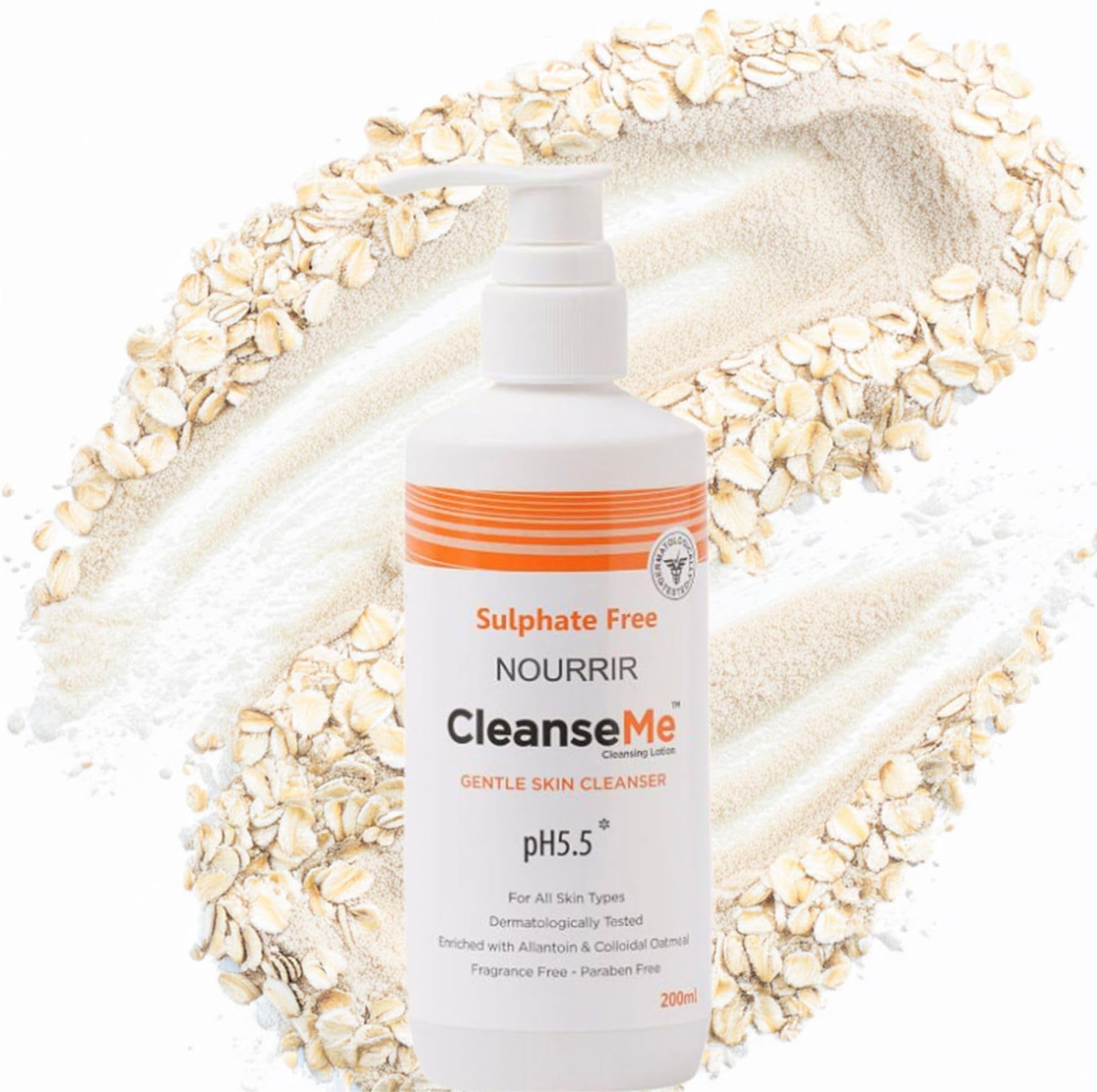 CleanseMe Gentle Skin Cleanser Face wash | 200 ML |All Skin Types | Enriched with Allantoin & Colloidal Oatmeal | Use with or Without Water | Soap Free