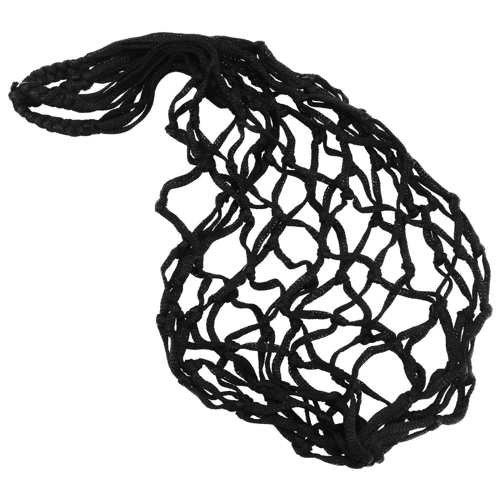 TOYANDONA Livestock Feeding Mesh Bag with Braided Rope, Heavy-duty Nylon Hanging Feeder for Poultry and Farm Animals, Black 64 Nylon Hay Net Suitable for Goat, Chicken, and Bird Feeding