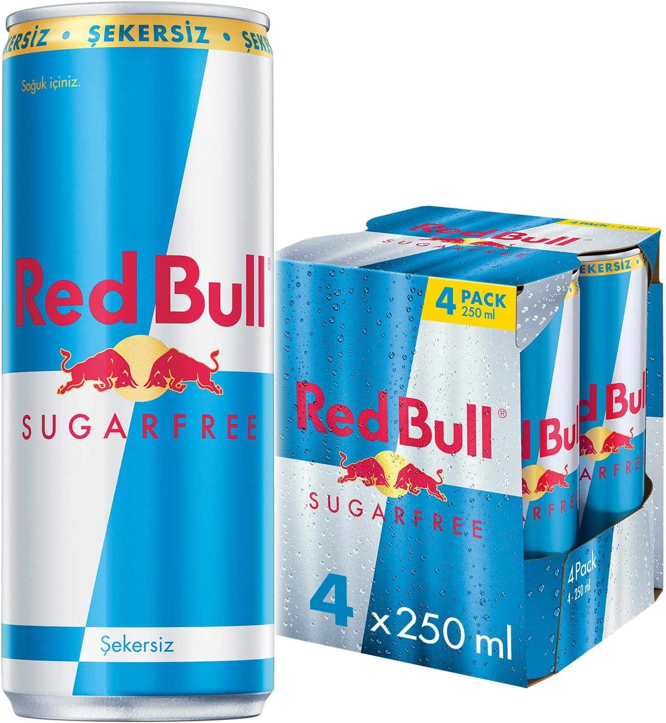 Red Bull Enerji İçeceği, Şekersiz, 250 ml (4'lü Paket, 4x250 ml)