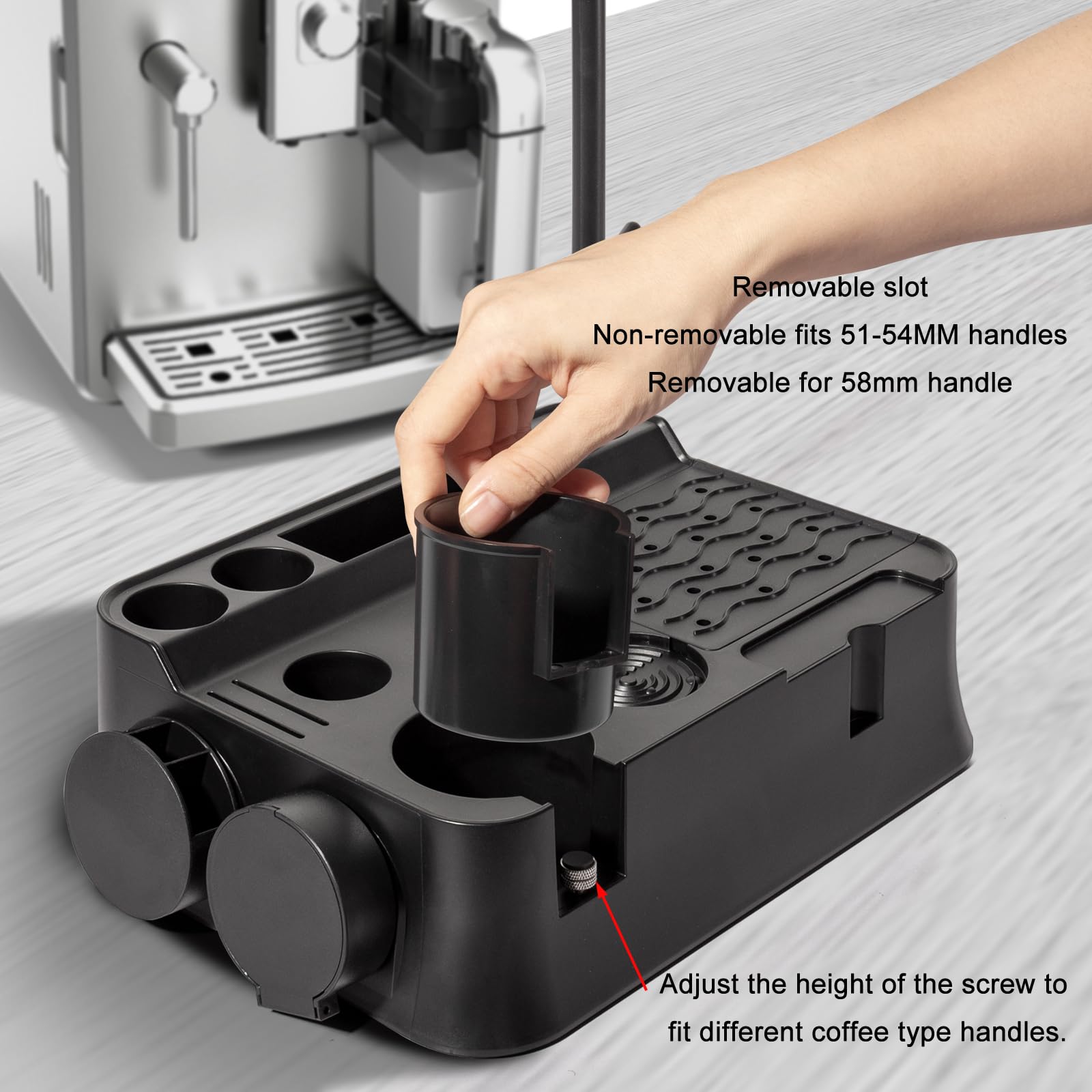 Estación de Tamping de 51-58mm, Tamper Station para Barista | Coffee Tamping Station Accesorios de Barista, Tamper Station Antideslizante,Soporte para Manipulación de Café,Accesorios Cafe