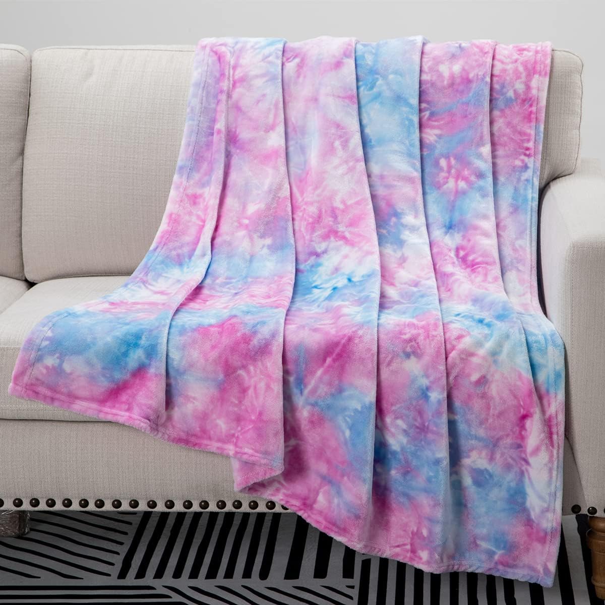 COCOPLAY W Throw Blanket for Couch (Multi-Purple, Throw(50''×60''))
