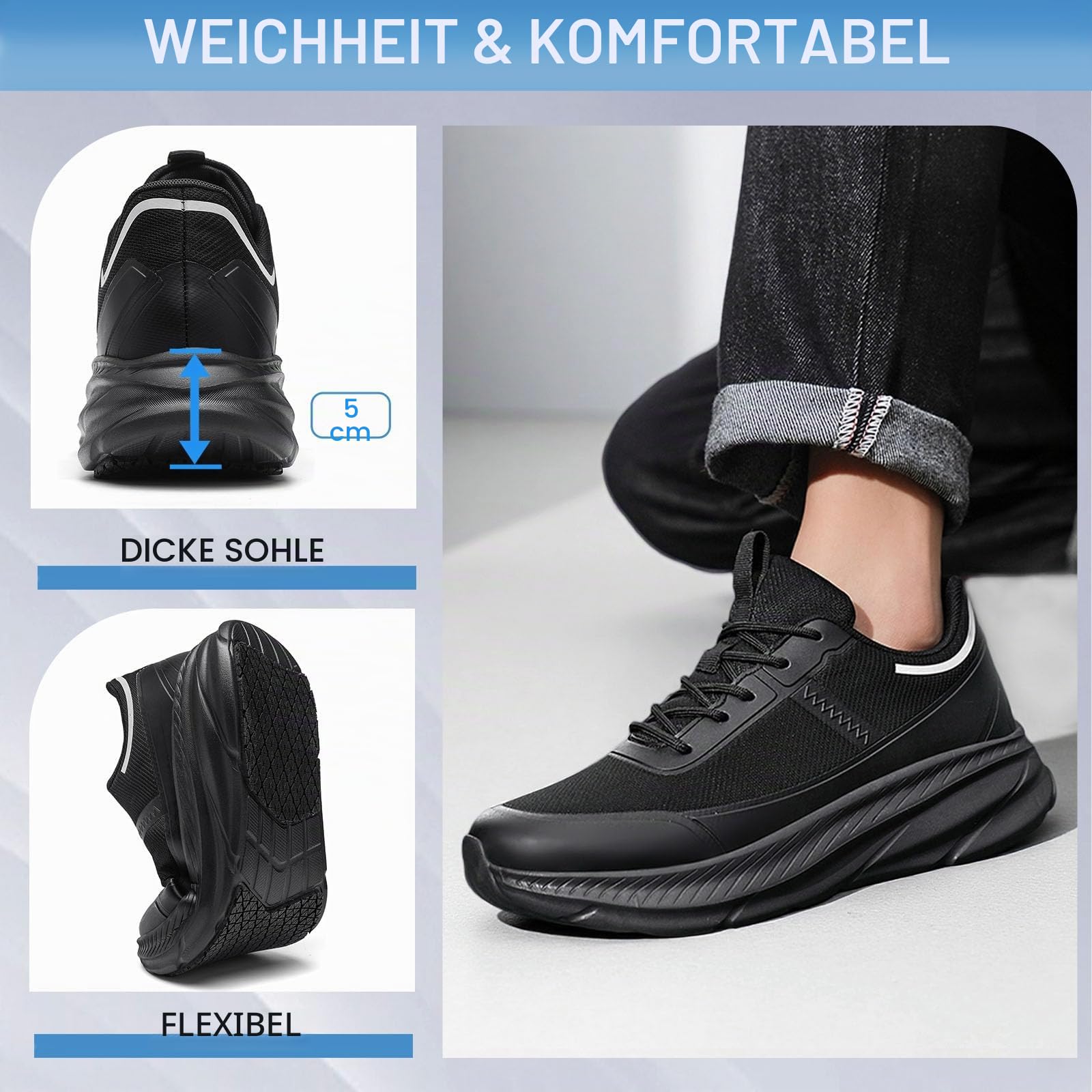 Kochschuhe rutschfeste Schuhe Herren Küche Damen Wasserfeste Koch Schuhe Männer Berufsschuhe Bequemer Dämpfung Sportlich Non-Slip Chef