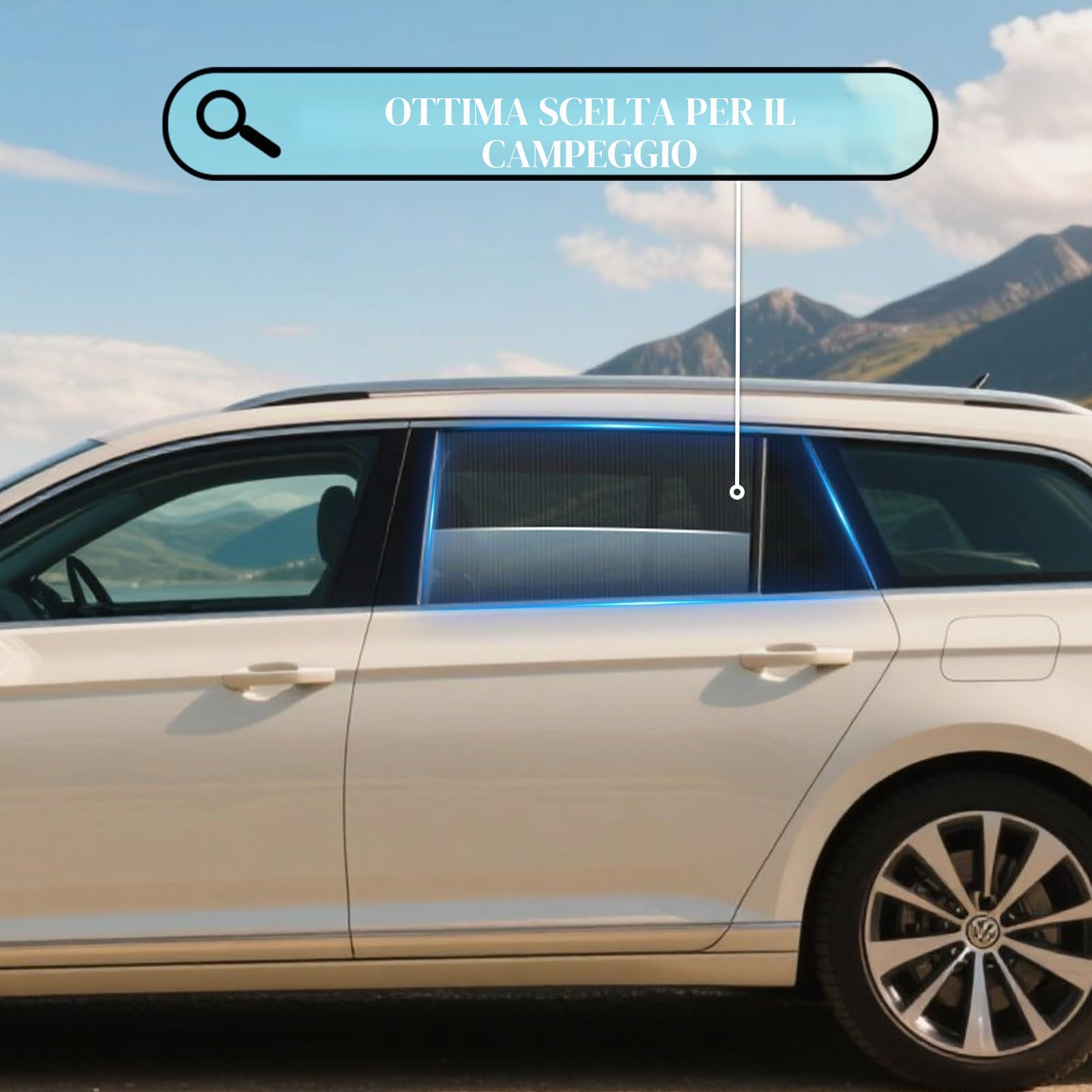 ZATOOTO Parasole Auto Magnetico per VW Passat B8 variant 2016-2022 Finestrini Laterali, Tenda Parasole Pieghevole, Oscurante Privacy, Zanzariera Auto, Protezione Solare, 2 Pezzi