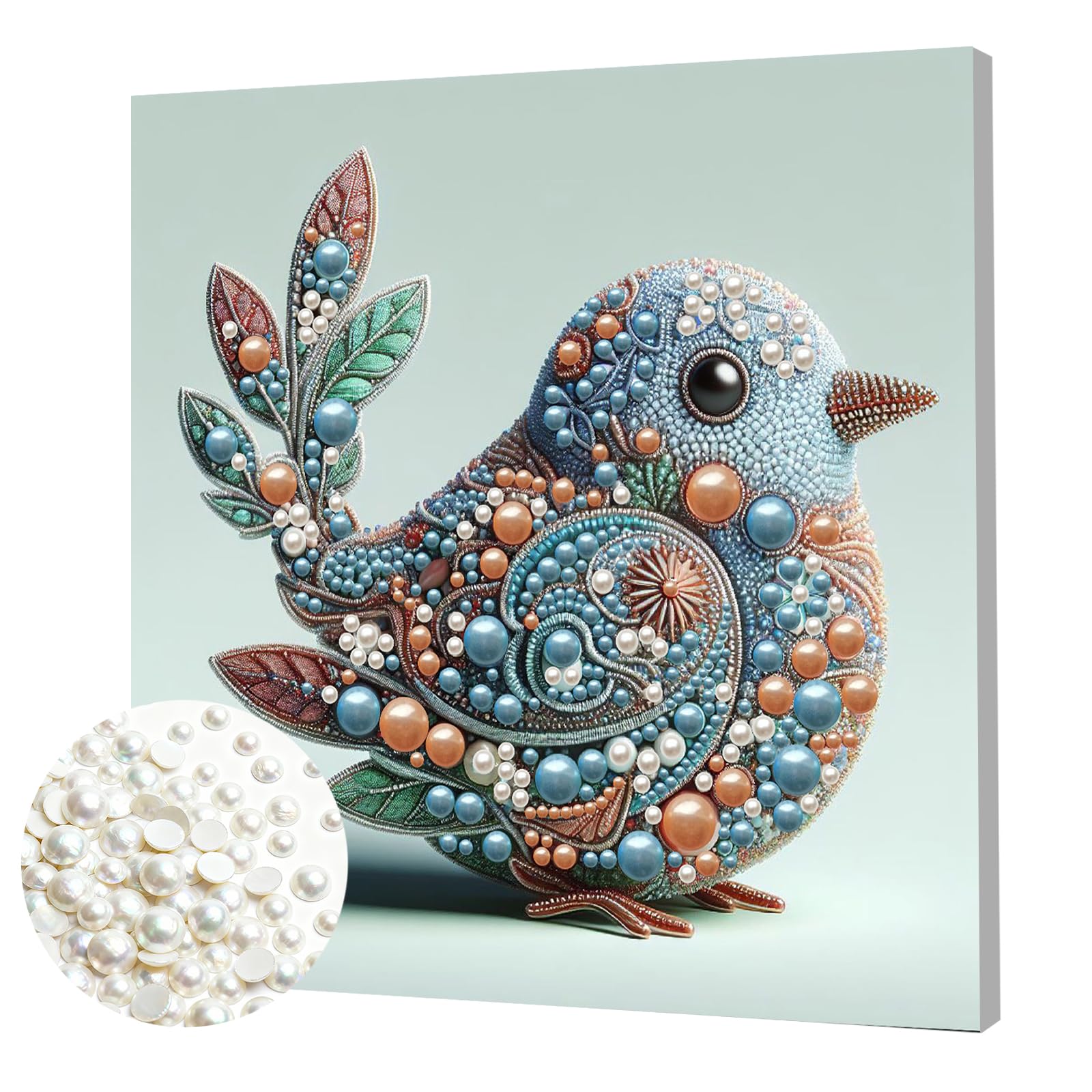 Aodejoy DIY Pearl Painting Art Kits with Frame 30x30cm Pearl Gem Paintings Picture Arts Craft for Adults Beginners Home Wall Decor-Bird