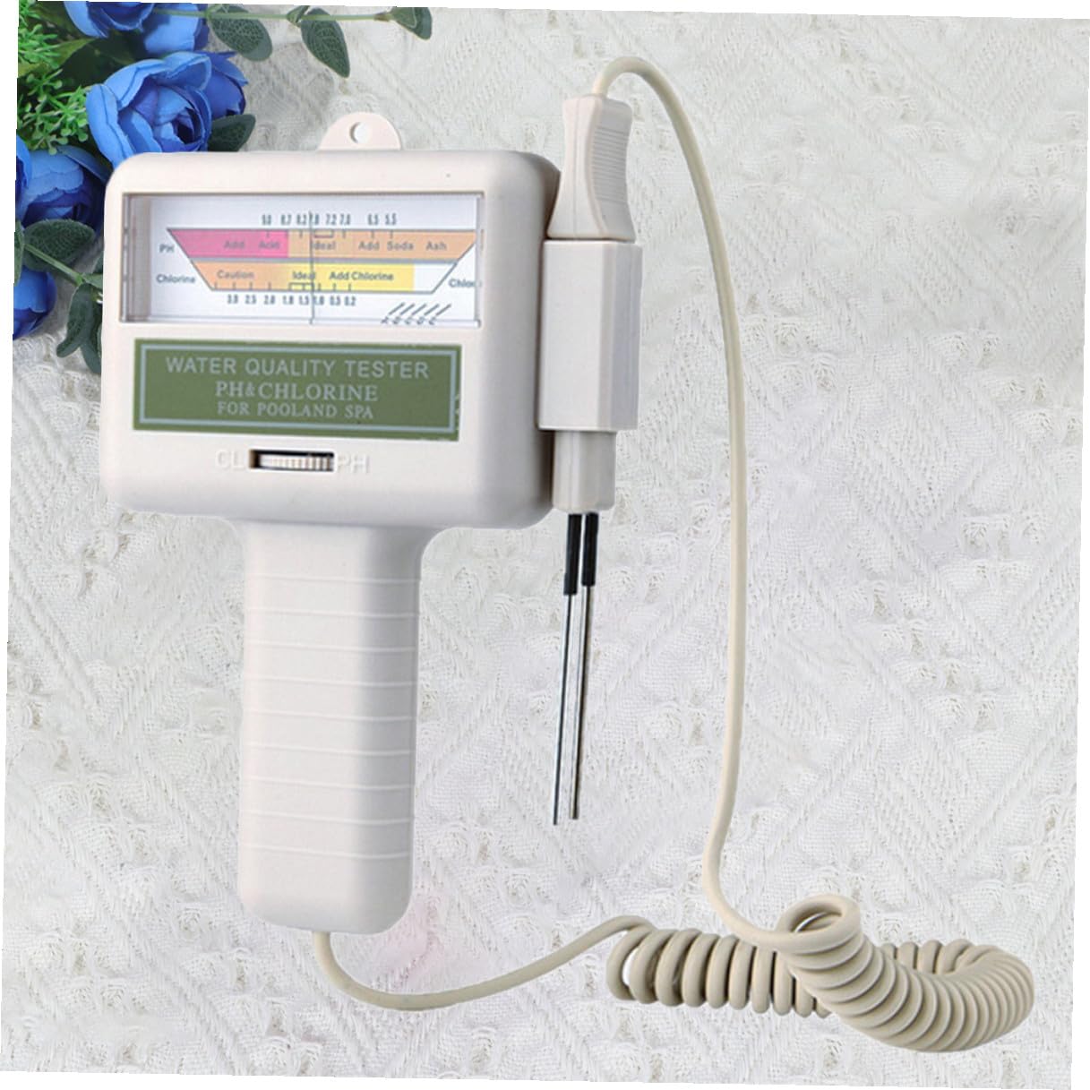 Outanaya Medidor de de Agua Portátil para Piscinas Tester Digital Ph y Cloro sin Batería Pantalla Grande para Resultados Rápidos y