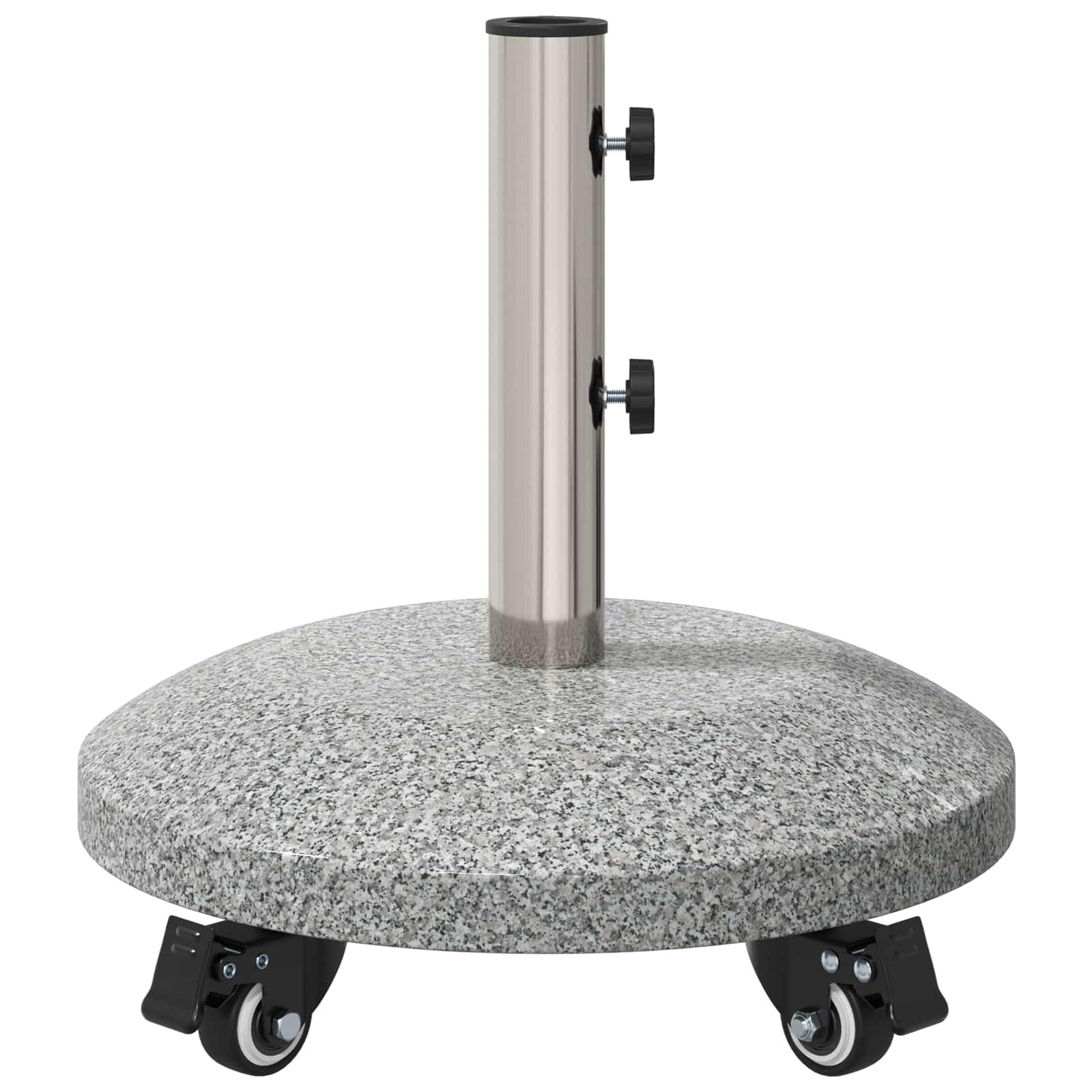 Granit podstawa parasola z kółkami, na drążek 4-5 cm, waga 27,2 kg, odporny na warunki atmosferyczne stojak na parasol przeciwsłoneczny na balkon, taras, do ogrodu, patio, wytrzymała podstawa