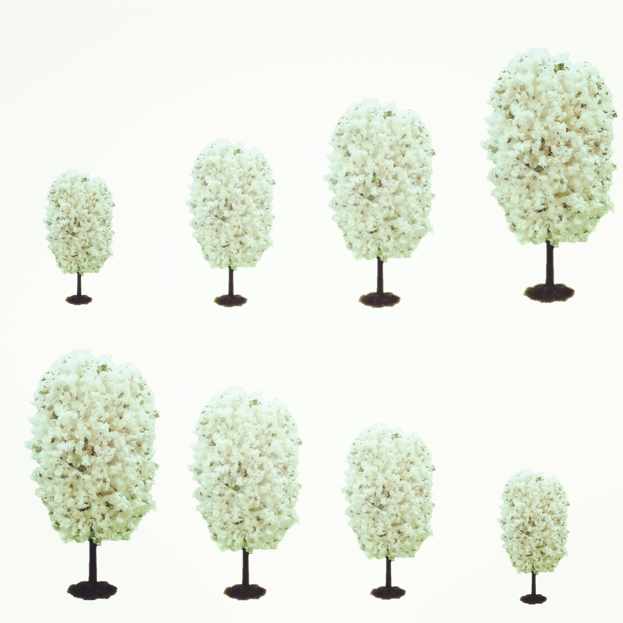 8pcs egg-shaped tree Scenery Landscape Model Cedar Trees Train Scenery Landscape Pine Miniature Diorama Trees Mixed Model for Road Architecture Building DIY Decoration