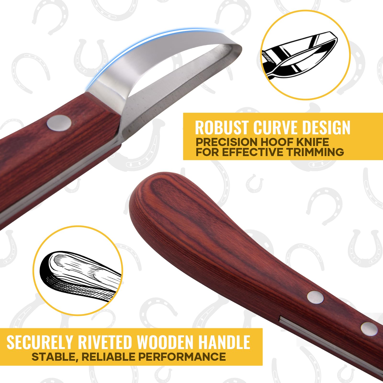 Farrier Hoof Knife Kit - 2 PCS Professional -4