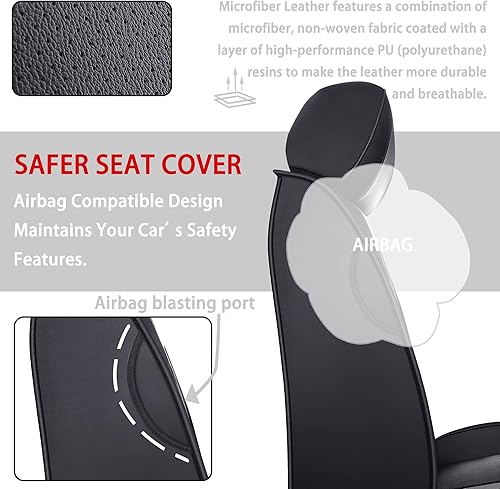 Miniatura 4 de TOMIC Nephele - Juego completo de 5 fundas de asiento de automóvil, de cuero impermeable, universal, para Nissan Honda Civic CRV Hrv Kia Sorento