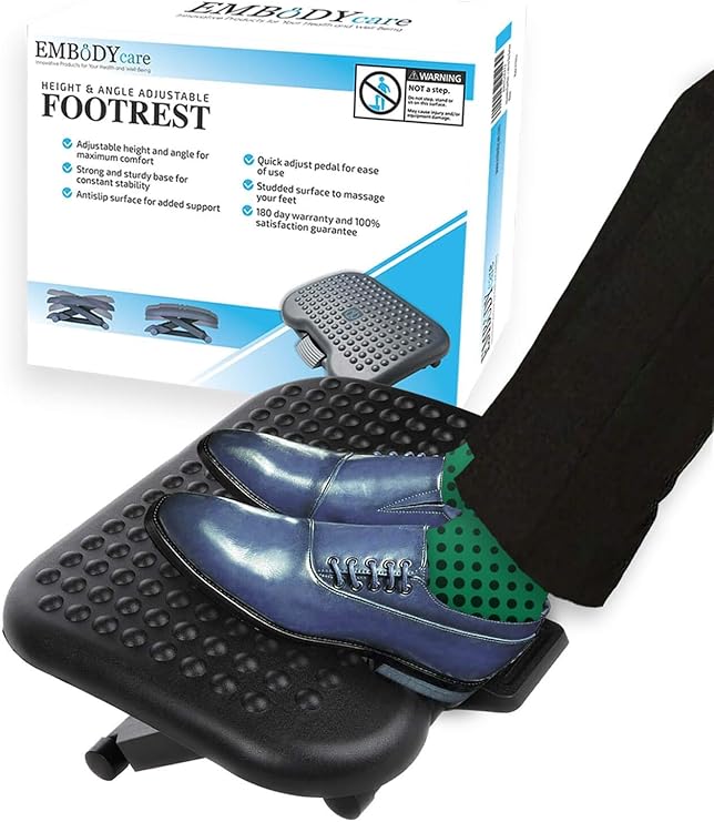 Under Desk Foot Rest & Adjustable Footrest Ergonomic Footrest for