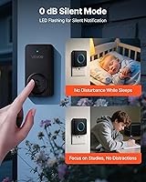 Vista 5 de VEVOR Wireless Doorbell Kit, IP54 Waterproof Door Chime Ranges up to 1000 ft, 5 Adjustable Volumes, 48 Ringtones, Easy Installation, Wireless
