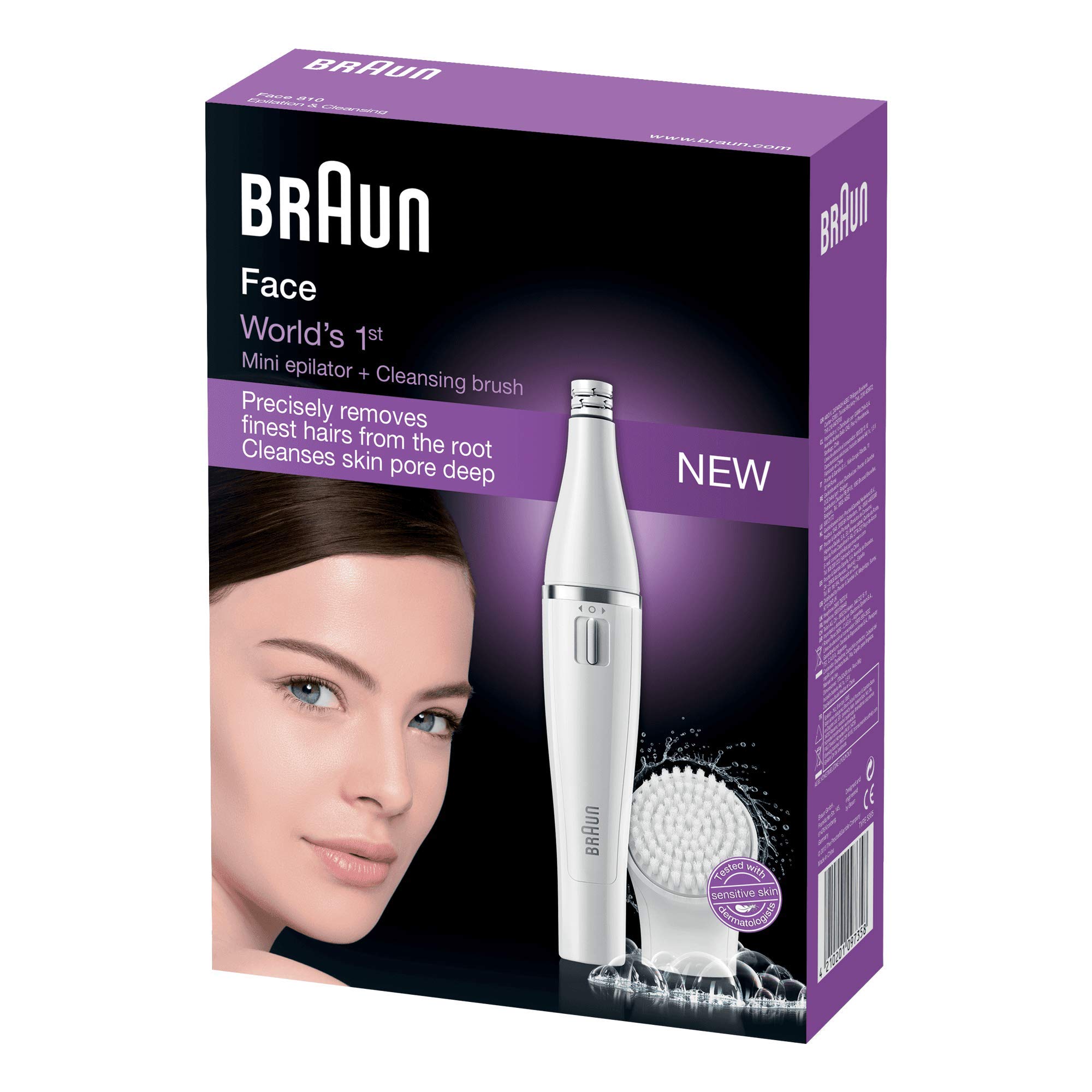 Braun FaceSpa 810 - Epilatore Donna e Spazzola Viso con Micro Oscillazioni per Epilare E Pulire Il Viso, Con Batterie Supplementari