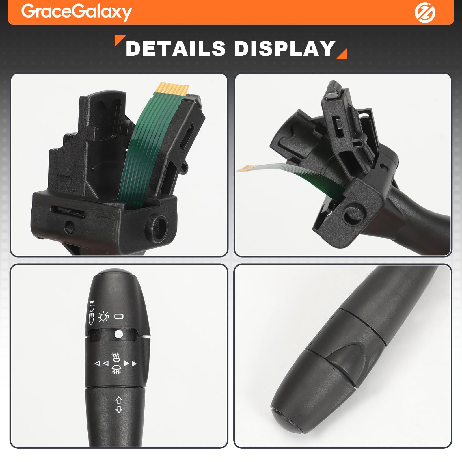 GraceGalaxy Interrupteur d'essuie-glace Commodo 96595087XT pour 1007 206 207 307 406 407 807