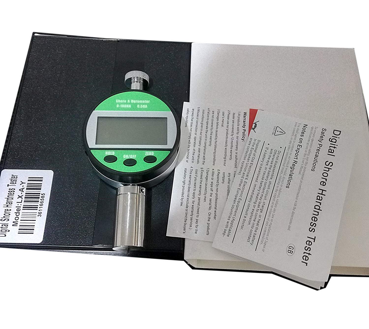 Digital Shore A Hardness Tester Meter Shore A Durometer 0 to 100HA for Leather Wax Rubber Polygrease Handhold Rubber Durometer