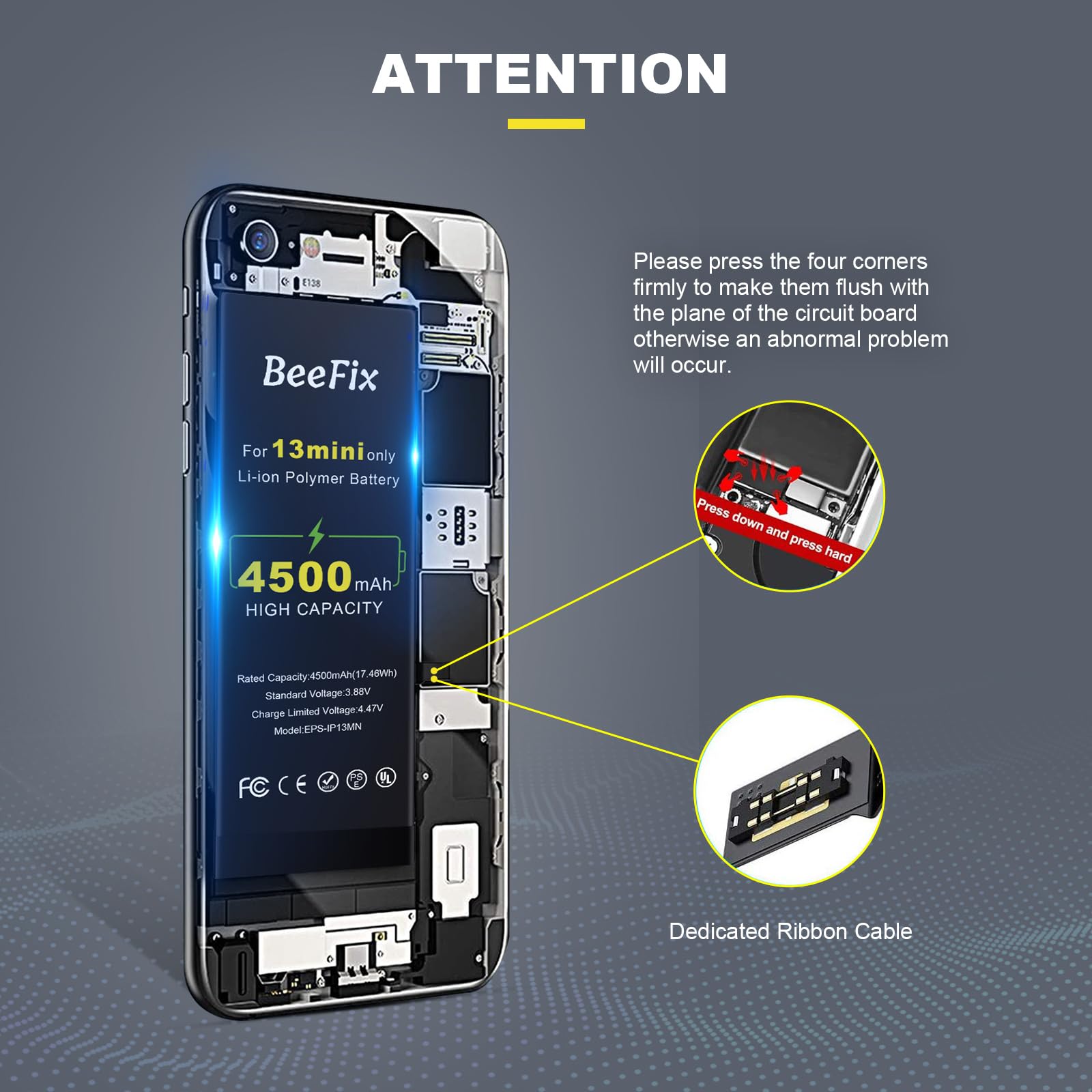Batteria per Phone 13 Mini: Batteria Li-Ion 4500mAh alta capacità per Phone 13 Mini con strumenti riparazione professionali Compatibile con modelli A2481 A2626 A2628 A2629 A2630
