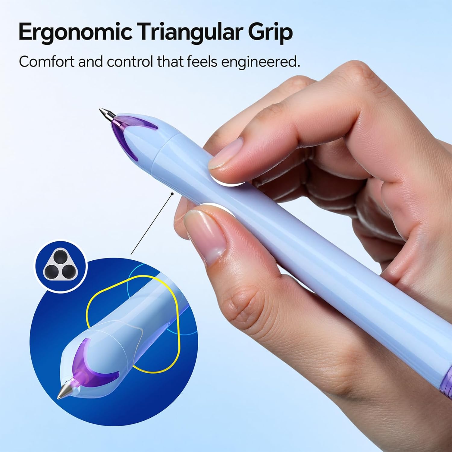 WRITECH Retractable Gel Ink Pens: 0.5mm Fine Point 3 in 1 Multi Colored Pen Black Blue Red, 4ct with 4 Refills No Smear Assorted Colors Min 3 for Smooth Writing Journaling Drawing - Image 6