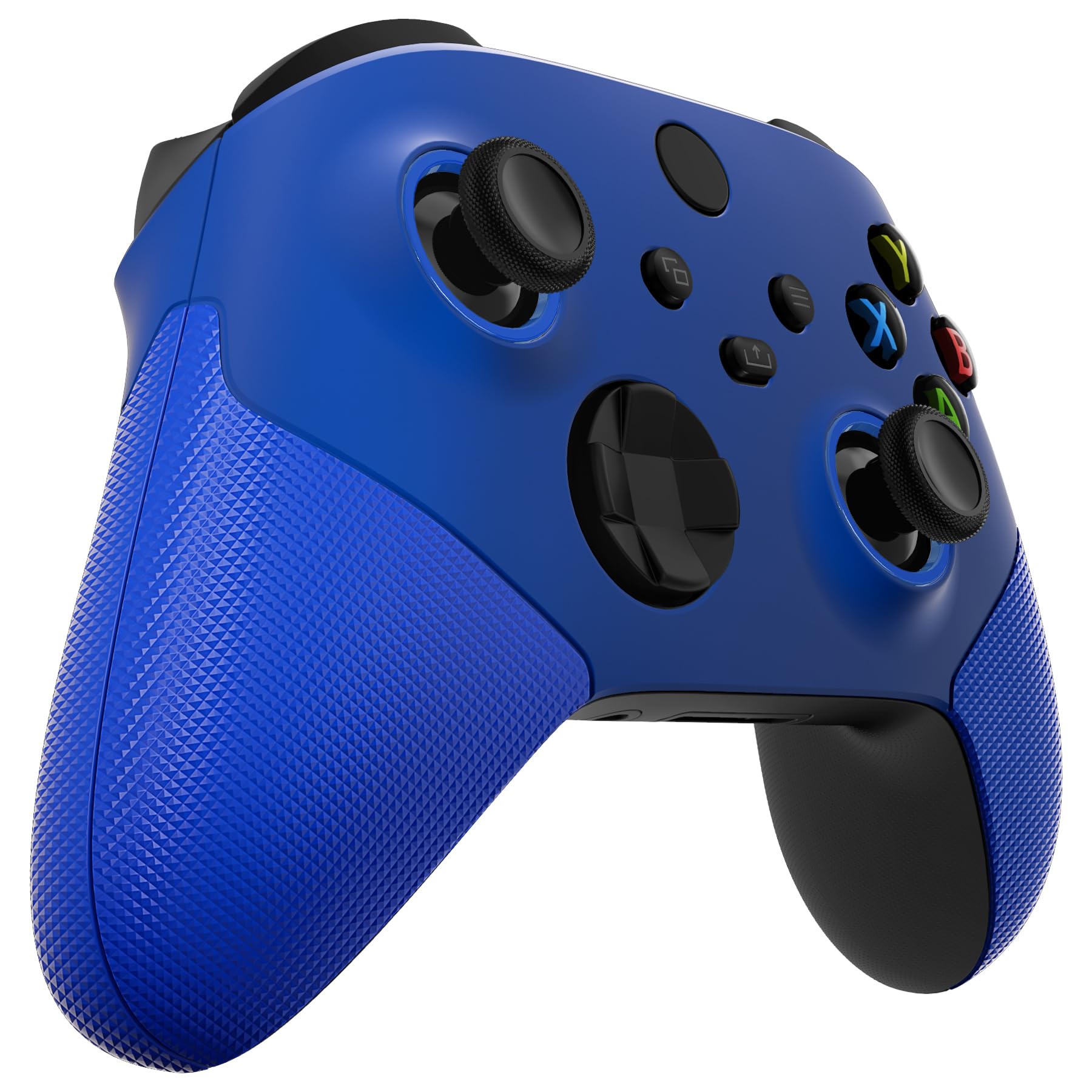 eXtremeRate ASR Case & Griffteile Hülle für Xbox Series X/S, DIY-Ersatz Front Hülle Gummiert Grips Gehäuse Skin Faceplate Zubehör für Xbox Core Controller Model 1914(Azurblau)-KEIN Controller