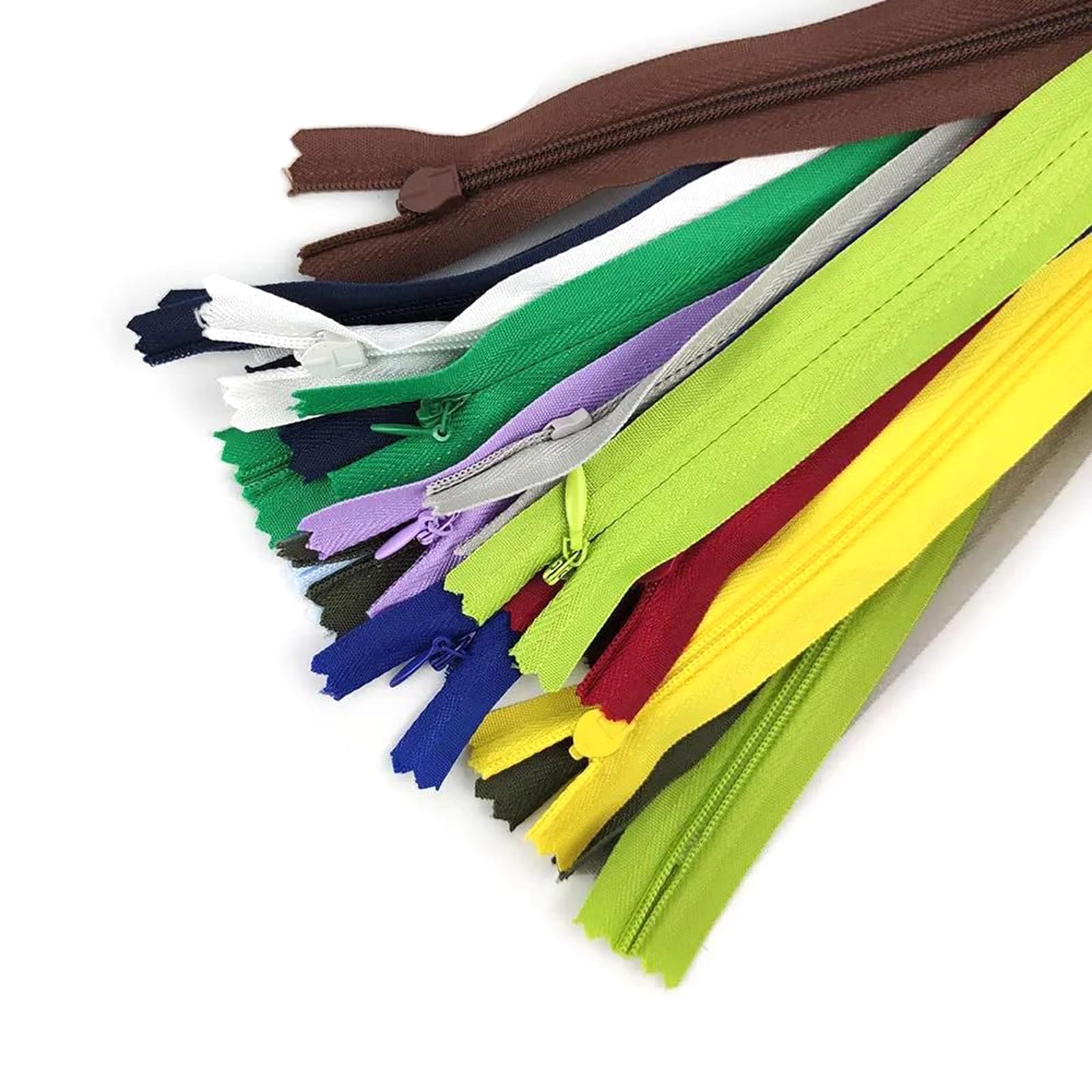 Zipper Fermeture éclair Invisible en Nylon Multicolore, 10 pièces, 28-80cm, Accessoires de Couture for Robe fermée(Giallo,60cm)
