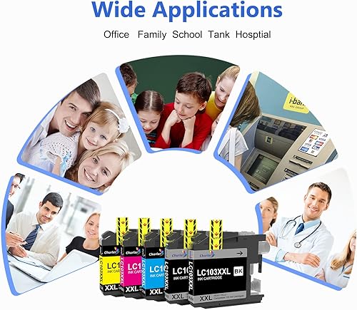 Miniatura 7 de Cartucho de tinta de repuesto compatible para Brother LC103XL LC103 XL LC101 XXL, cian, magenta, amarillo, negro, paquete de 5