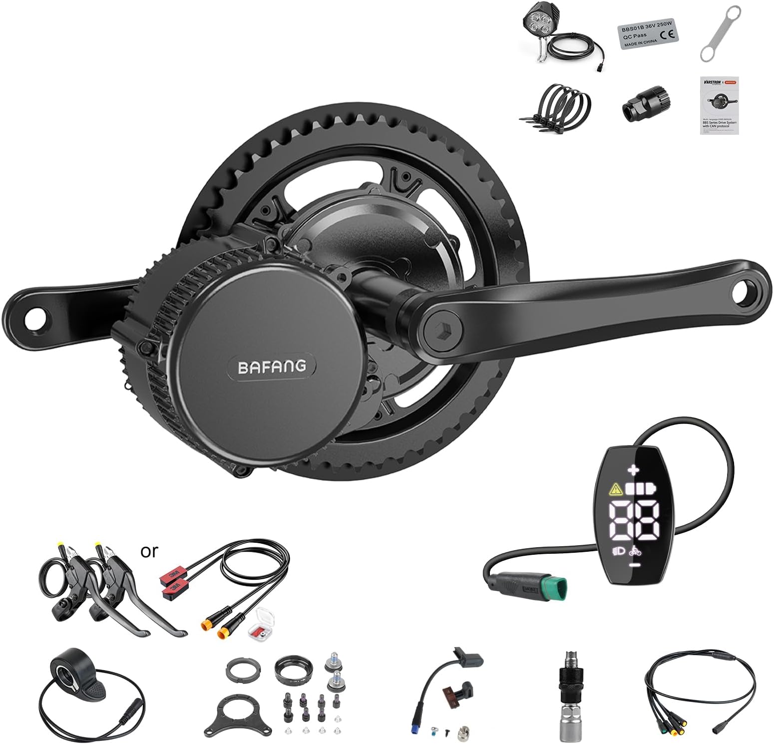 BAFANG 750W Mid Drive Kit,Mid Drive Ebike Conversion Kit Brushless Upgraded Motor with LCD Digital Display Chainring for Commuter Bike,Recumbent Trike,Mountain Bike,Cargo Bike