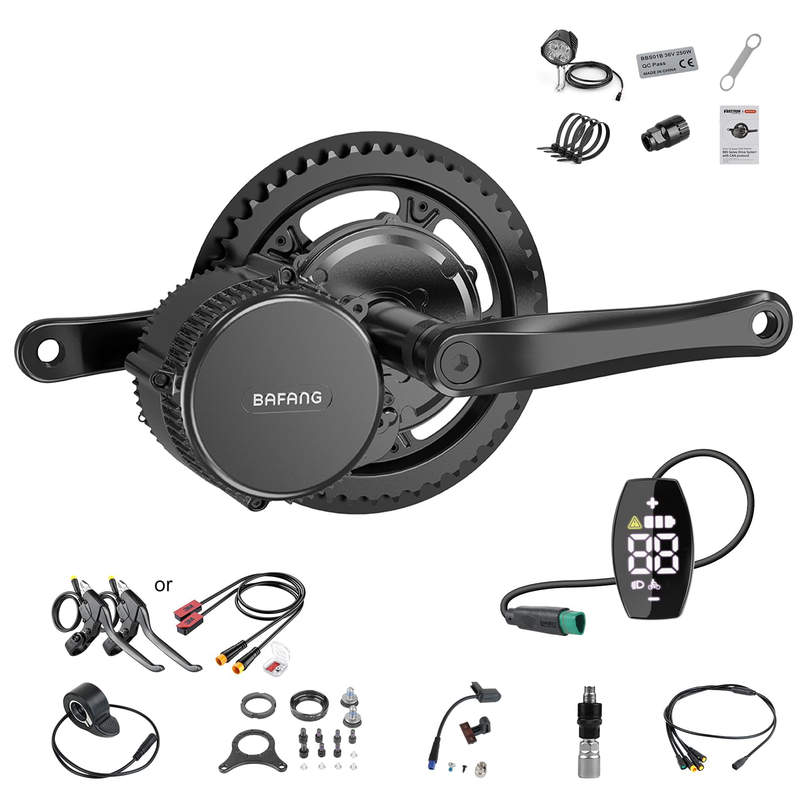 BAFANG 750W Mid Drive Kit,Mid Drive Ebike Conversion Kit Brushless Upgraded Motor with LCD Digital Display Chainring for Commuter Bike,Recumbent Trike,Mountain Bike,Cargo Bike