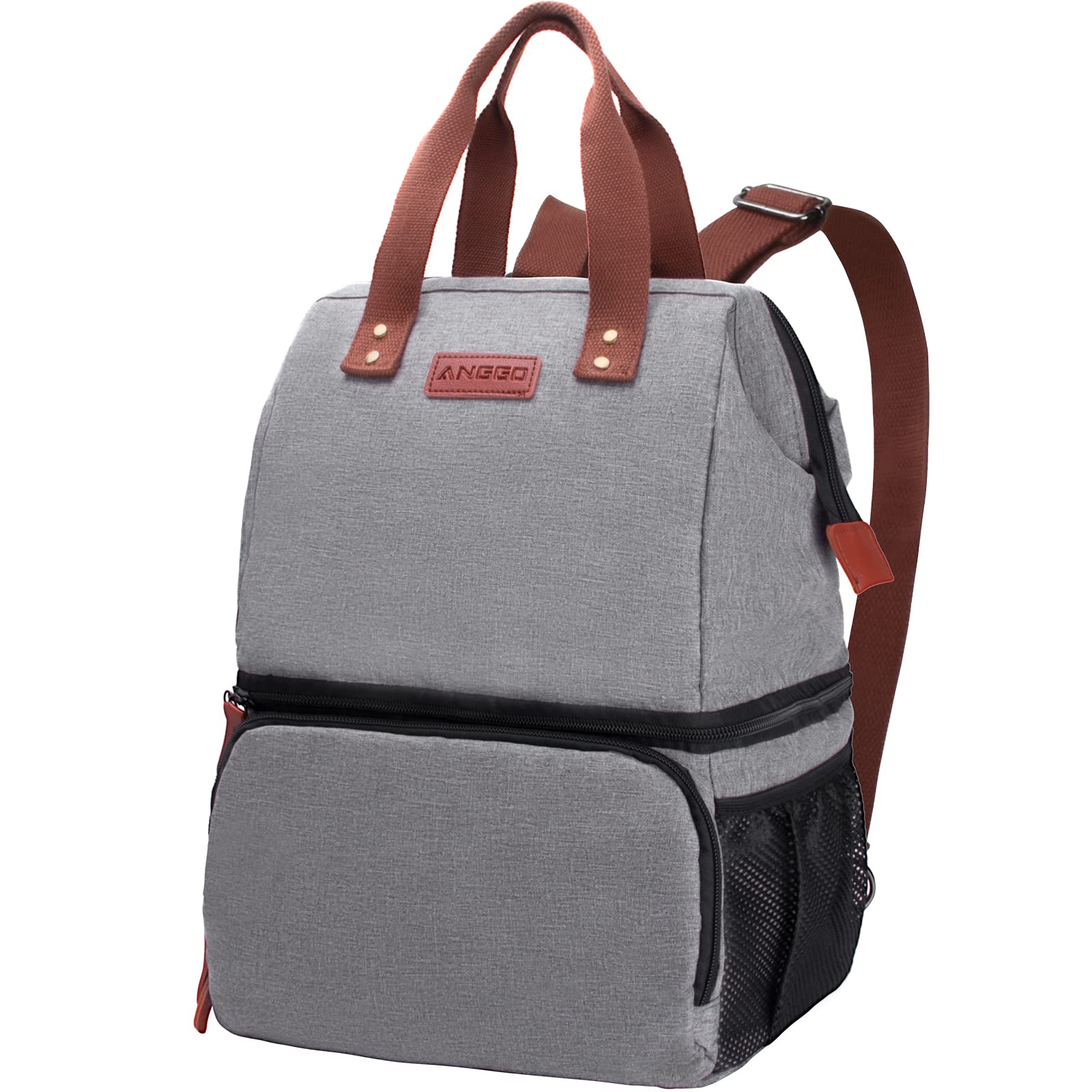 Mochila de Refrigeración Bolsa Térmica Porta Alimentos, ANGGO Alta Capacidad Mochila Térmica con Aislamiento, Bolsa Isotérmica Mochila Neveras Portatil para Playa/Picnic/Barbacoa