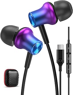 USB C Headphones for Samsung Galaxy A53 A33 A54 S23 FE Ultra Z Flip4,Magnetic USB C Earphones with Mic In-Ear Headphones Wired Earbuds USB Type C Earphones for iPhone 15 Pixel 8 7Pro 6a Mi 13T Oneplus