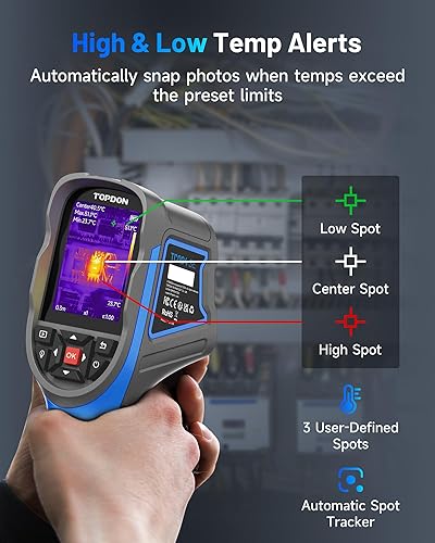 Miniatura 16 de TOPDON TC005 256 x 192 IR Cámara de imágenes térmicas de doble cámara de alta resolución con batería de 12 horas de duración y cámara de luz visual
