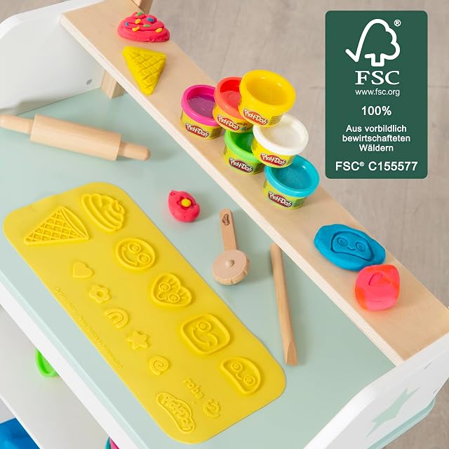 Foto 7 de 8 de roba x Play-Doh Set de Inicio - Alfombra Creativa, Herramientas de Madera certificada por el FSC, 6 latas…
