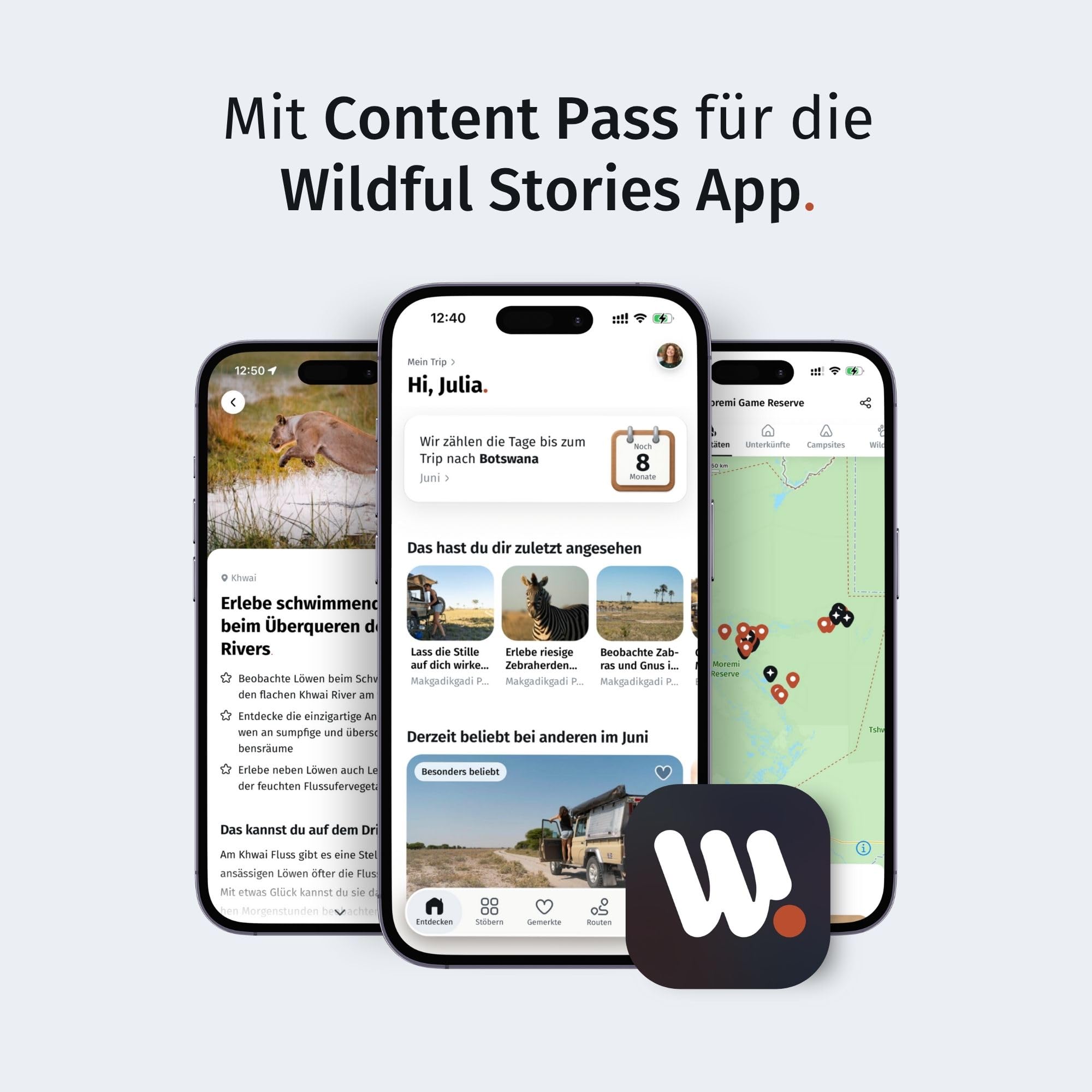WILDFUL STORIES Wildlife Reiseführer Botswana mit Okavango Delta: Dein ultimativer Safari-Guide für unvergessliche Tierbeobachtungen als Selbstfahrer (inkl. Karten und App)