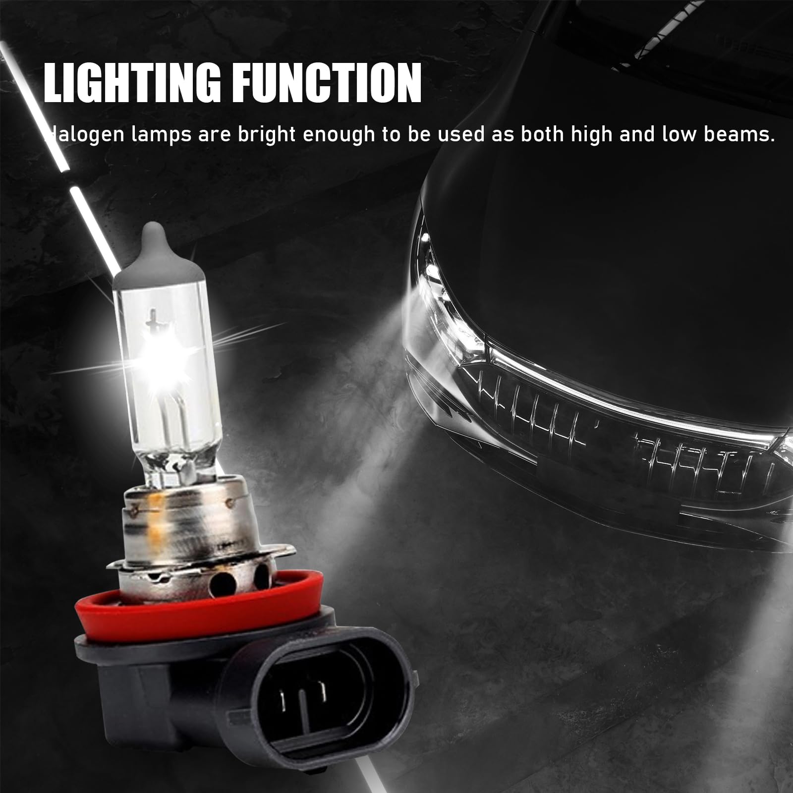 UGSHY 2 PCS H11 Automotive Halogen Bulb 12V 55W 60 000 Hours Service Life High-transmission Quartz Glass High — view 5