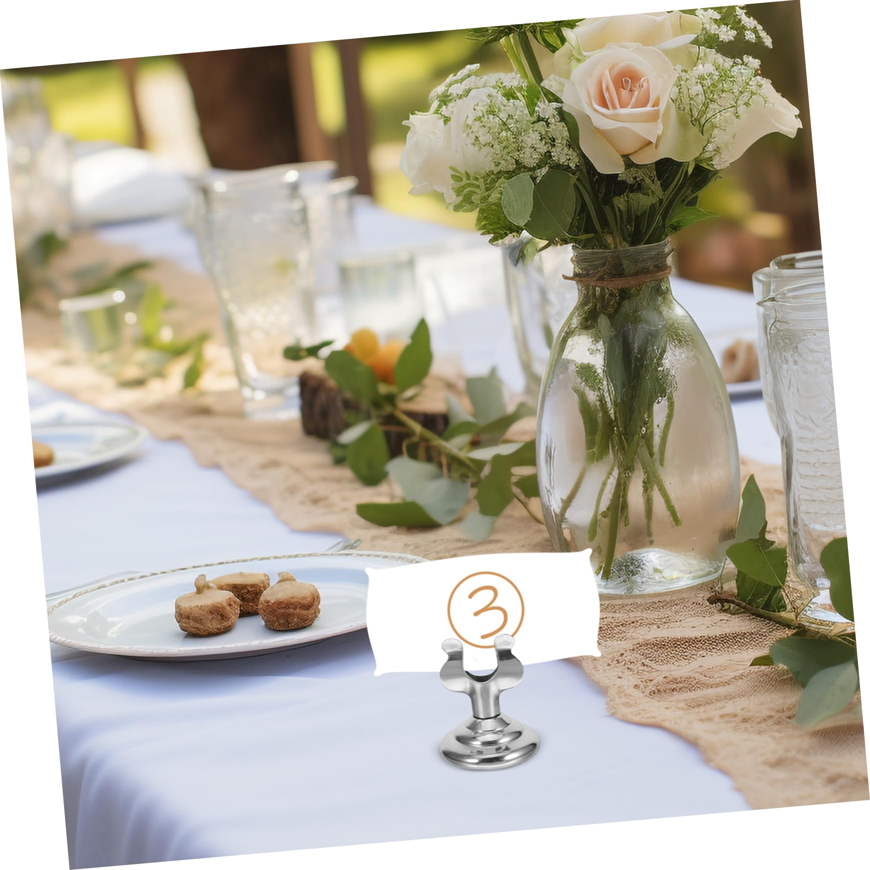 ARTIBETTER 3 Series Soporte De Menú Inoxidable Titular De Mesa Portátil Para Tarjetas Y Menús Para Restaurantes Bodas Y Fiestas 5 Piezas X 3