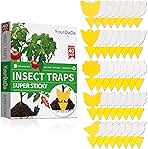 40 Pcs 5 Shapes Yellow Extremely Sticky Traps for Fungus Gnat, Fruit Fly, Fly, Whitefly, Flying Insect Catcher Traps for Houseplants, Kitchen, Indoor/Outdoor, Non-Toxic, Odorless, Pet and Kid Safe