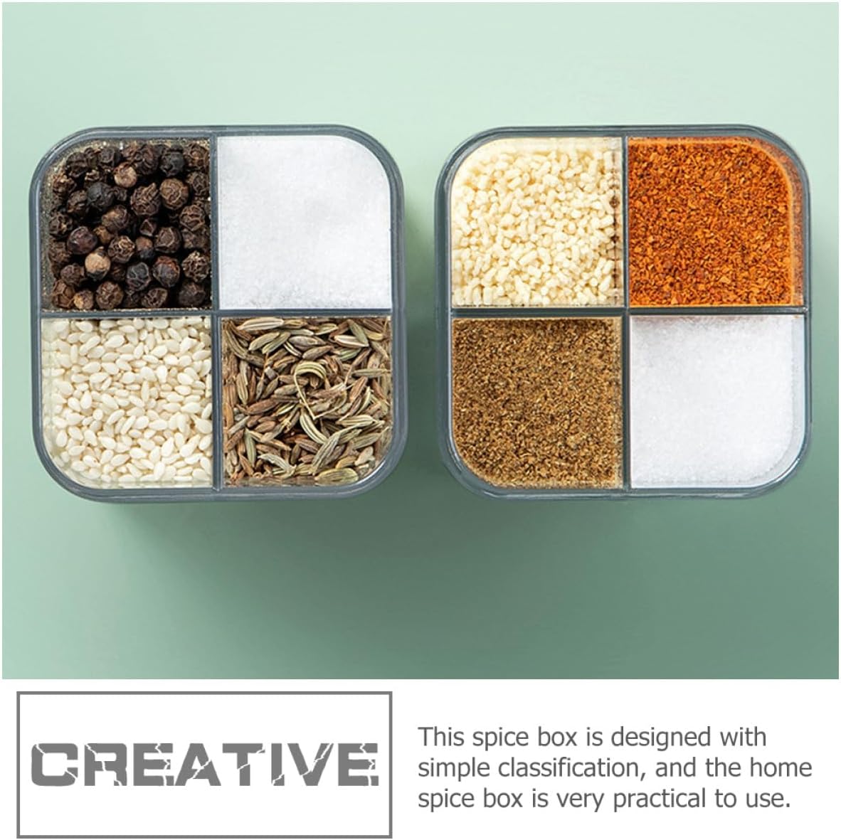 2pcs Non-slip Kitchen Compartment Spice Bottle Caps for Household Seasoning Containers with Lid, Sturdy Salt and Condiment Holder for Organized Cooking Storage