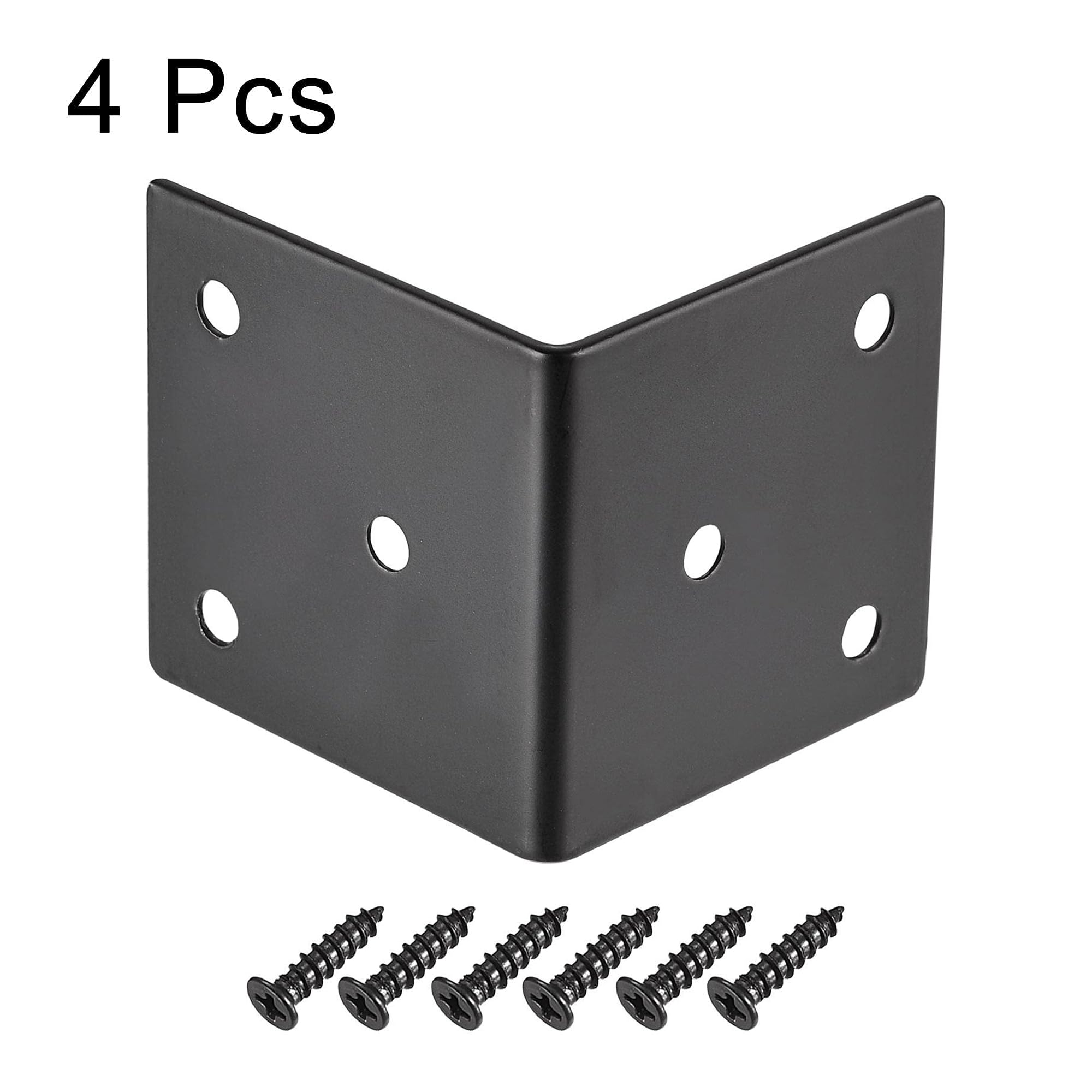 TA-VIGOR Heavy Duty L Brackets, 50x50x50mm Black Stainless Steel Corner Braces, 90 Degree Brackets with Screws - Image 3