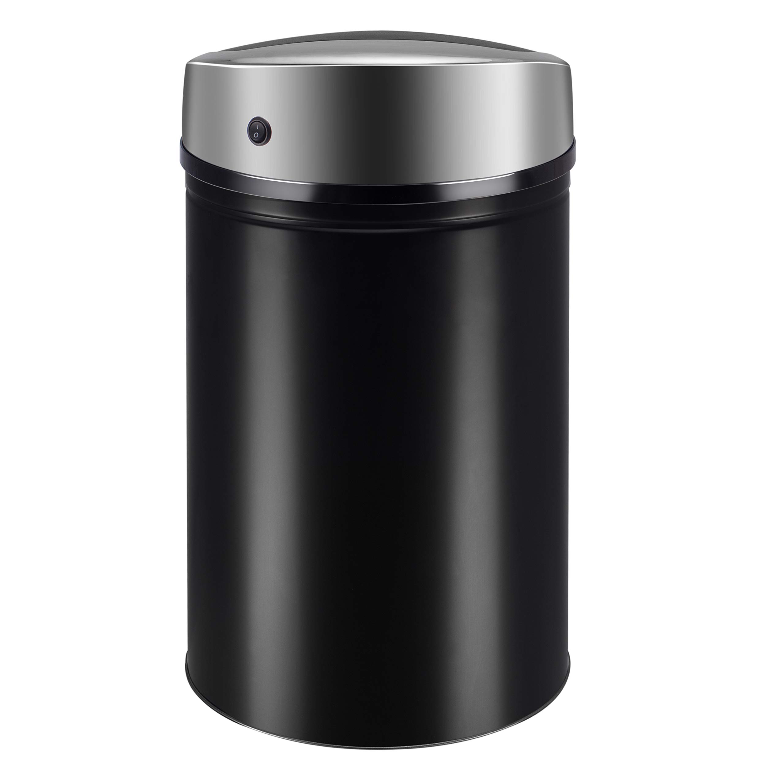 Ribelli Edelstahl Mülleimer 30 Liter - Abfalleimer mit Sensor - automatisches Öffnen und Schließen - Klemmring für Müllbeutel - Abnehmbarer Deckel - mit LED-Funktionsanzeige (schwarz)