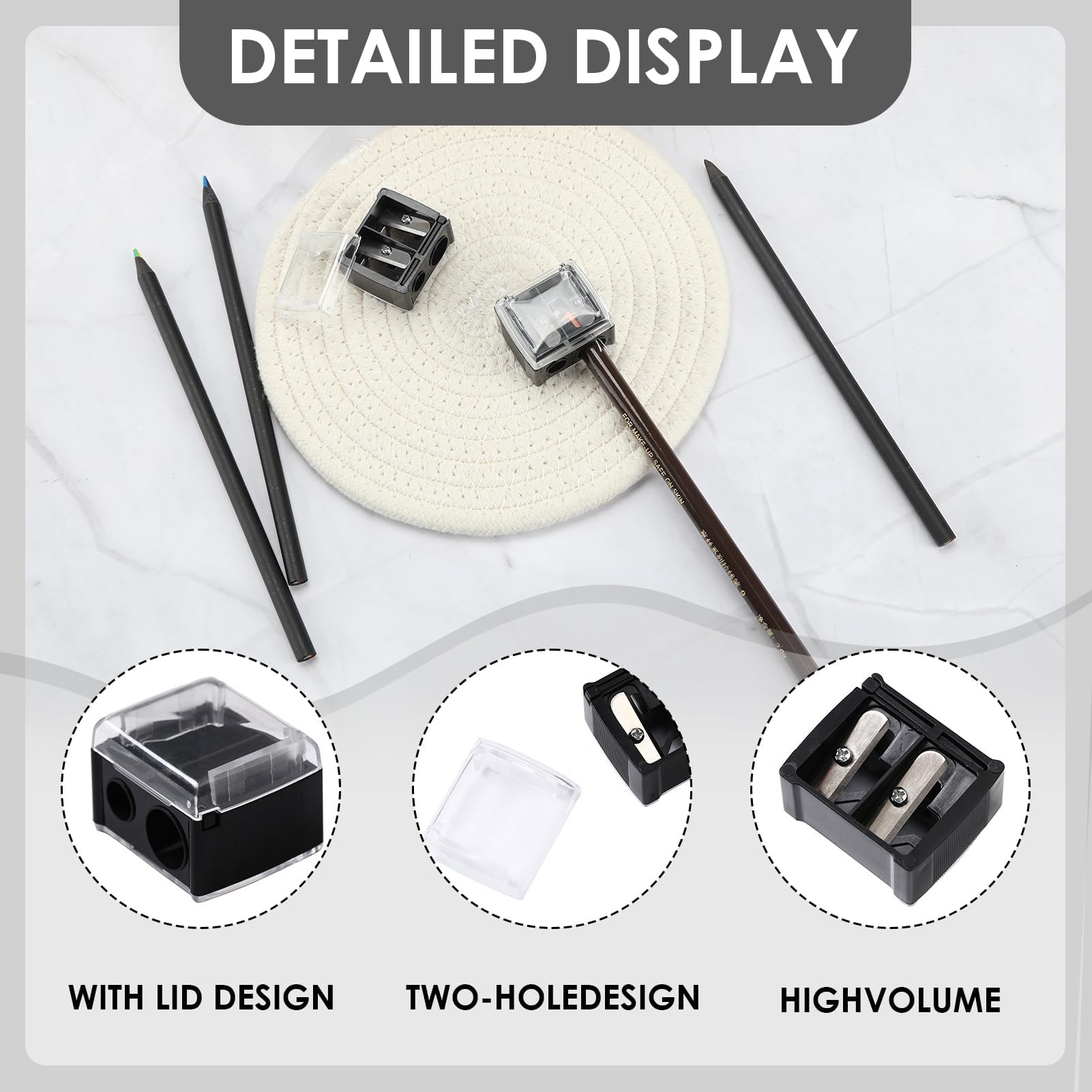 Makeup Sharpener 2er Set – Kosmetikspitzer Für Kajal, Augenbrauenstift, Lippenstift & Bleistift – Mit Scharfen Präzisionsklingen