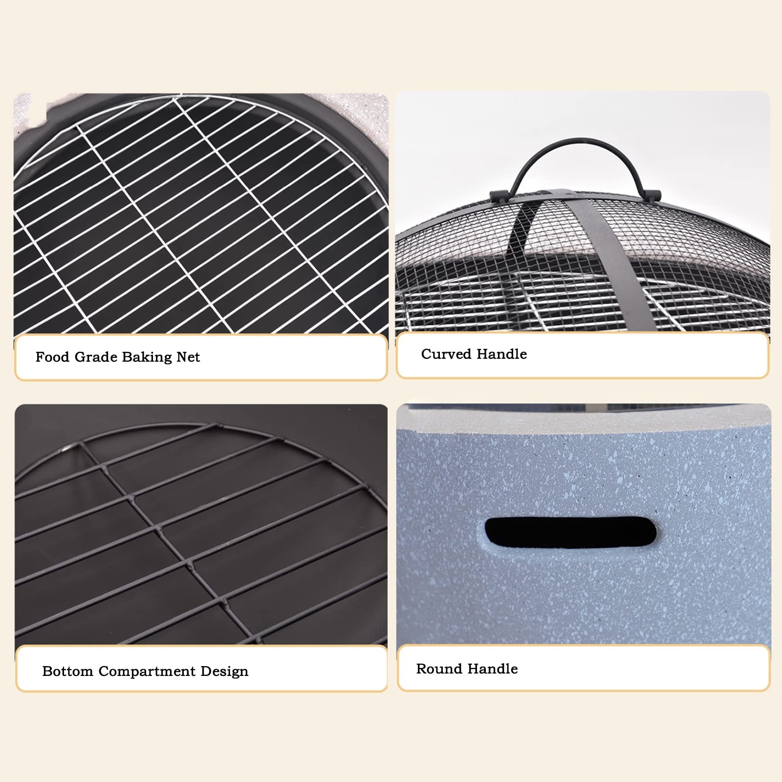 Grill Grillowy Gospodarstwo domowe Dziedziniec Zewnętrzny balkon Grill węglowy Stół do grilla Szaszłyki Piec Żelazny stołowy Grill węglowy do grillowania(Czarny)