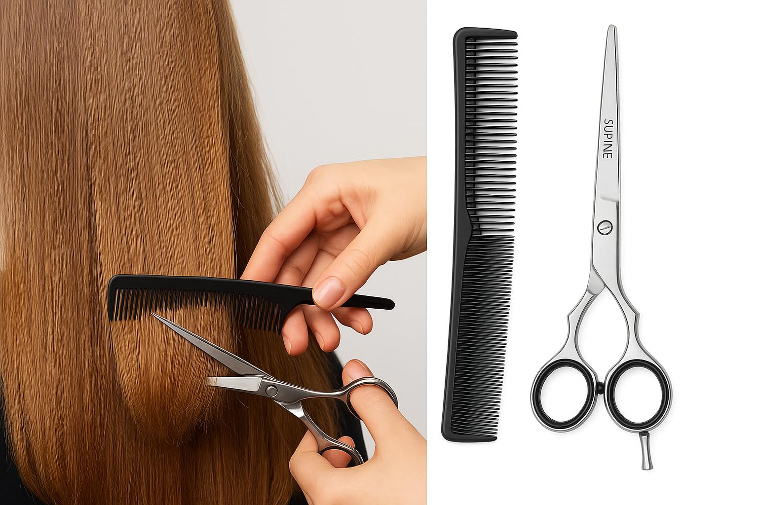 6.5” Professional Razor Edge Barber Hair Cutting Sharp Scissor Grooming and Thinning,No Split end,Finishing Magnetic Stainless Steel Shear for Salon