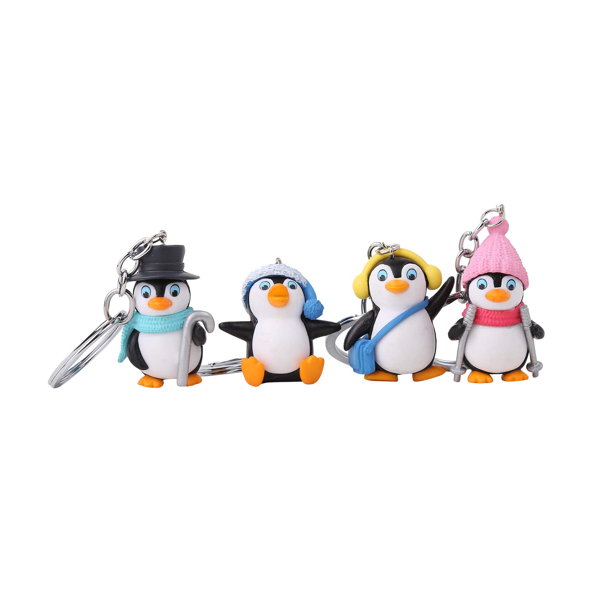 Polycarbonat Penguin Bird 3D Model Keychain- Pack Of 4 (10 X 3.5 X 2 Cm, Including Keyring), Black-image-31