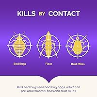 Vista 4 de Hot Shot Spray mata chinches listo para usar, mata chinches y huevos de chinches, mata pulgas y ácaros del polvo, 32 onzas y aerosol mata insectos