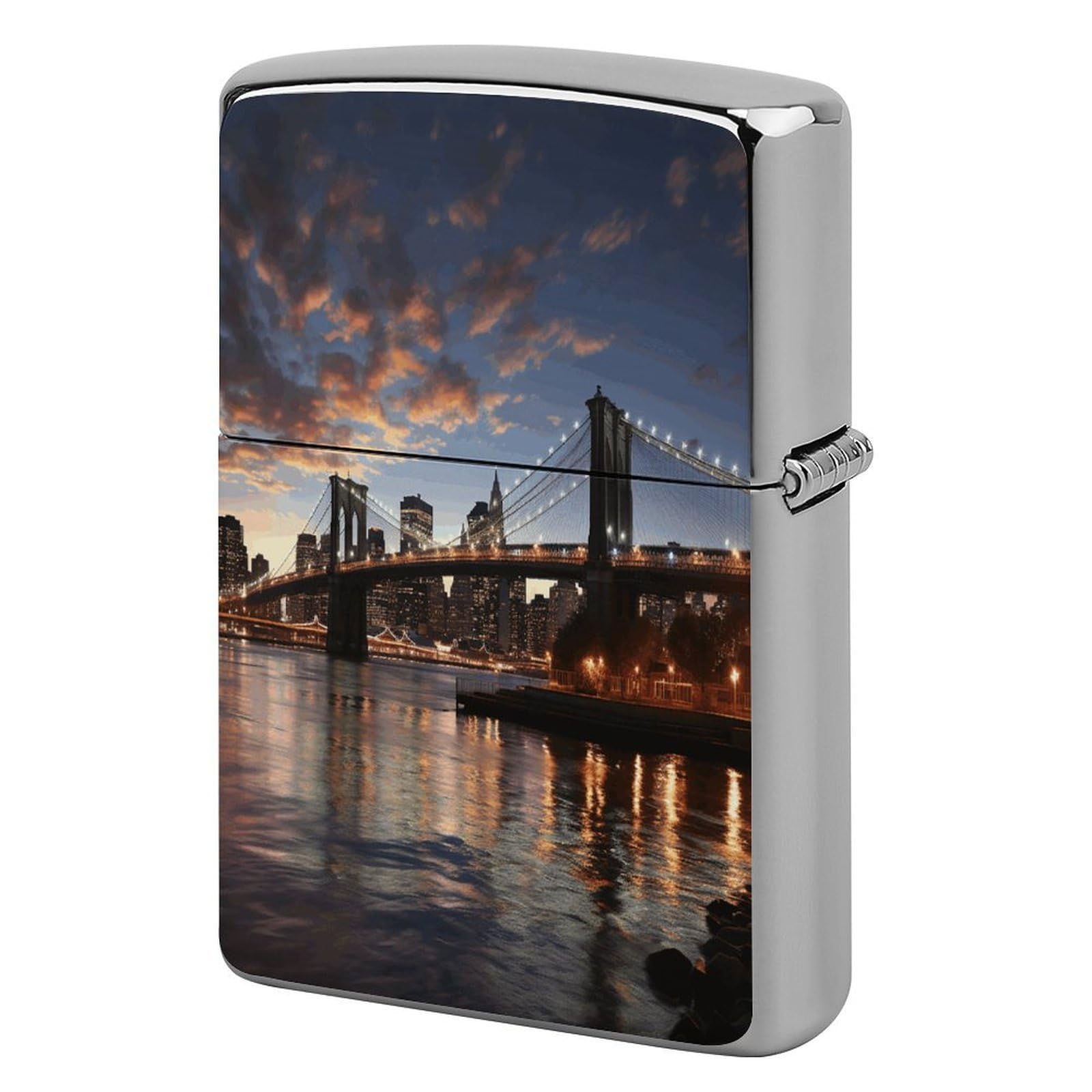 Fekiloot Style New York Bridge Lighter Case Cover Metal Lighter Case