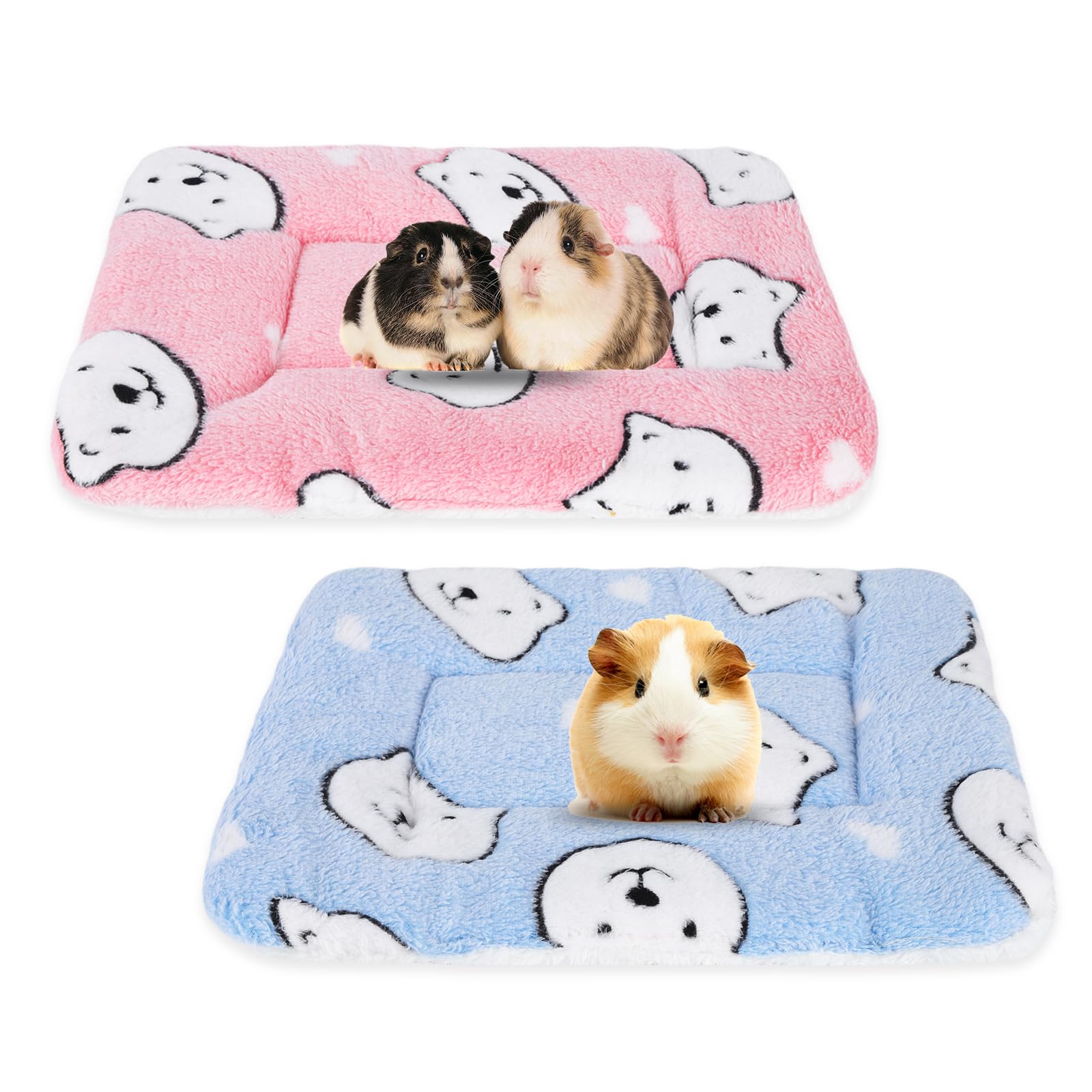 Gukasxi 2 camas de felpa para animales pequeños, cama de peluche para animales pequeños, cama de invierno cálida y mullida para cobayas, hámsters, gatitos