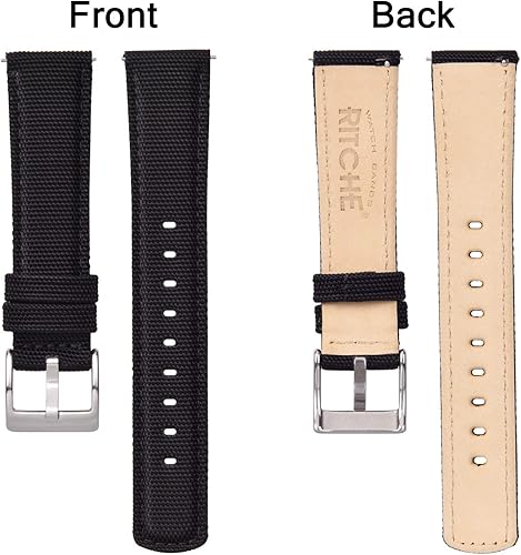 Miniatura 5 de Ritche - Banda de reloj de tela de vela de liberación rápida, compatible con bandas de reloj Timex Seiko Fossil Citizen para hombres y mujeres