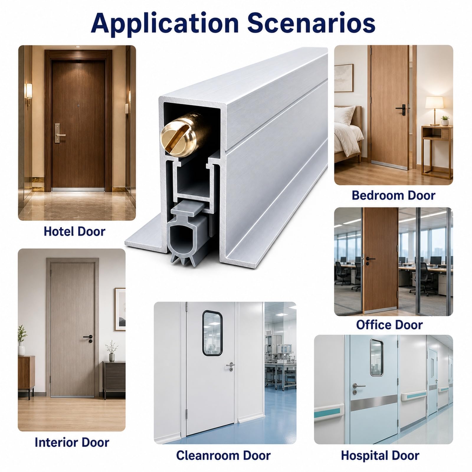 Paraspifferi Sottoporta Incasso/Strisce Oscuranti per Parte Inferiore della Porta Paraspifferi Sottoporta Striscia Tenuta Automatica Scomparsa Forma T Porte Appartamenti per Spazi Vuoti