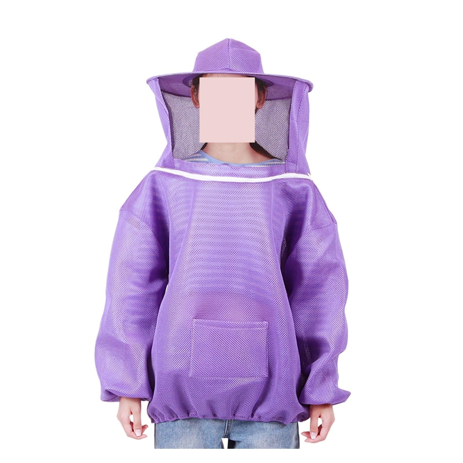 Beekeeping Anti-Bee Clothing Beekeeping Suit Beekeeper Body with Bee-Proof Cap Beekeeping Equipment(Purple)