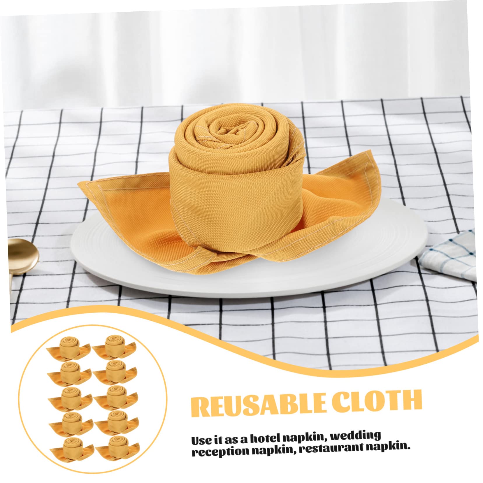 BESTonZON 10pièces Lot de Serviettes De Table Tissu Lavables pour Mariage Et Restaurant Décoratives Et Pratiques