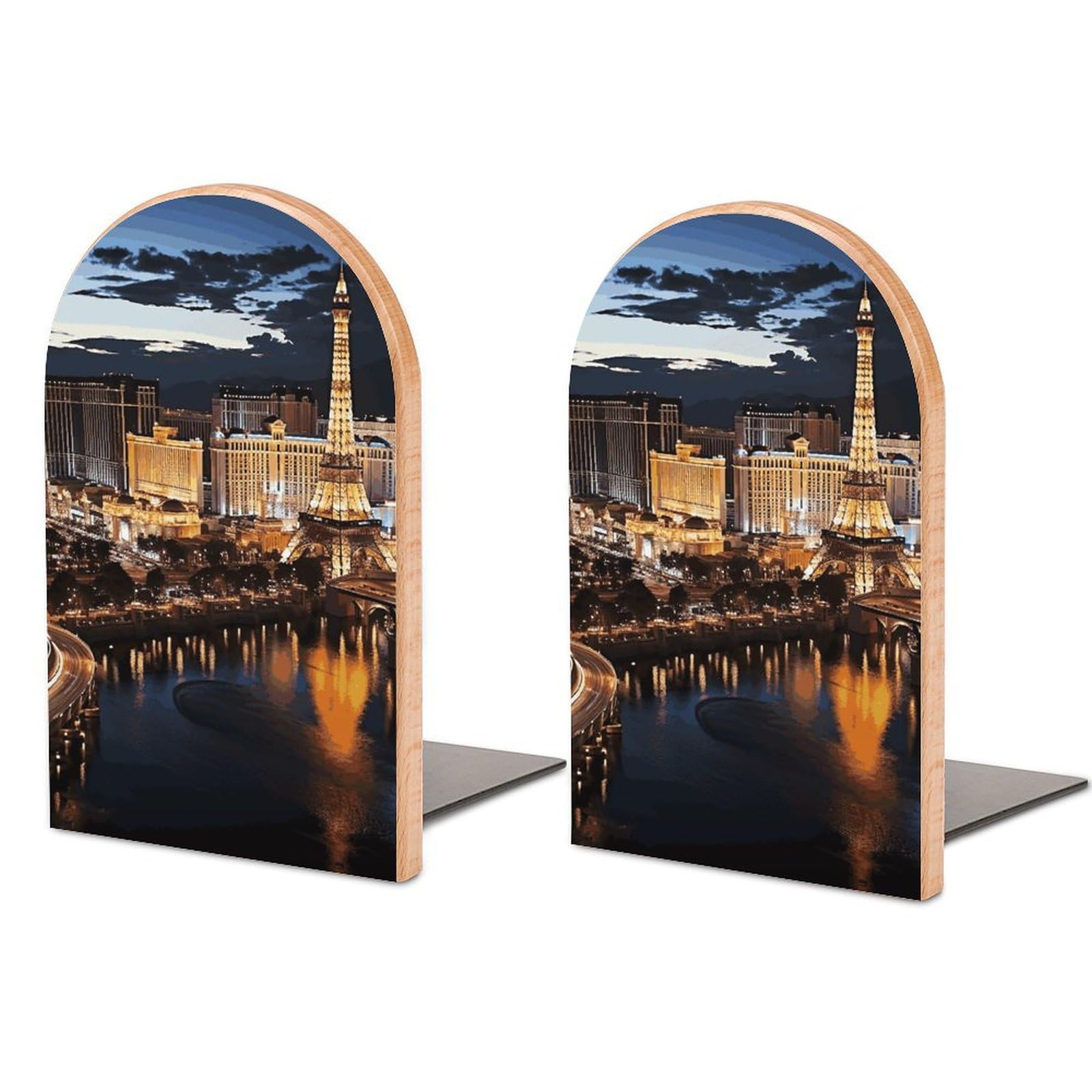 Serre-livres en bois Muso de Las Vegas pour décorer un bureau moderne
