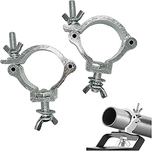 Morsetti Per Luci Palco - 2 Pezzi, Per Tralicci 38-54mm, Lega Alluminio, Carico 150kg, Per DJ E Event